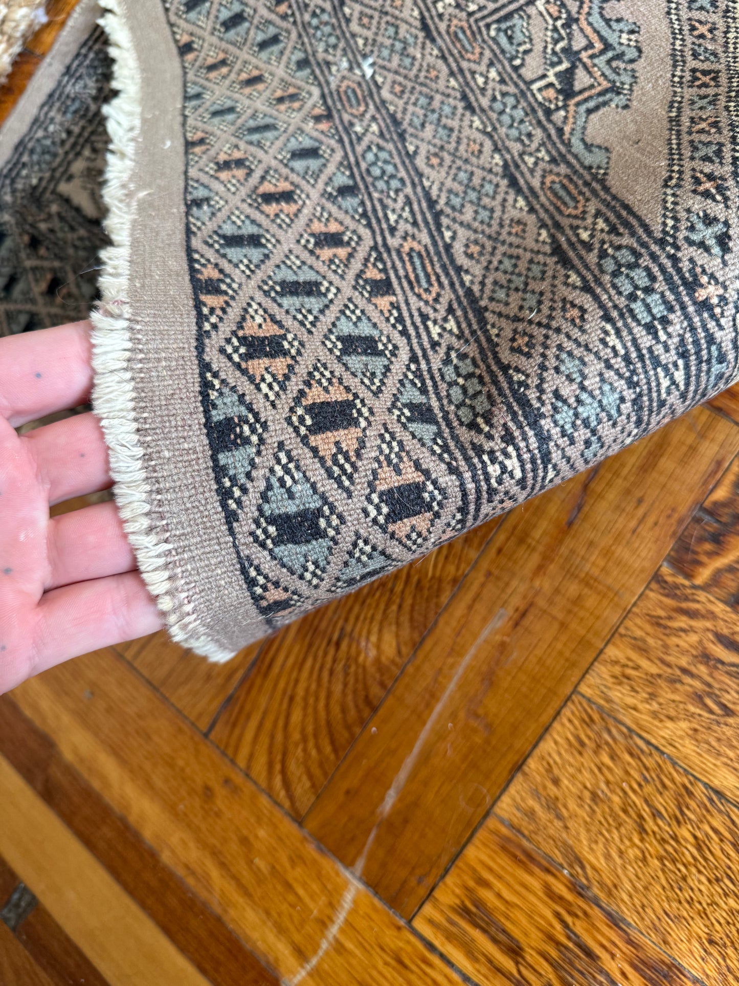 Vintage Hand-Knotted Pakistani Jaldar Runner 2'5 x 8'2