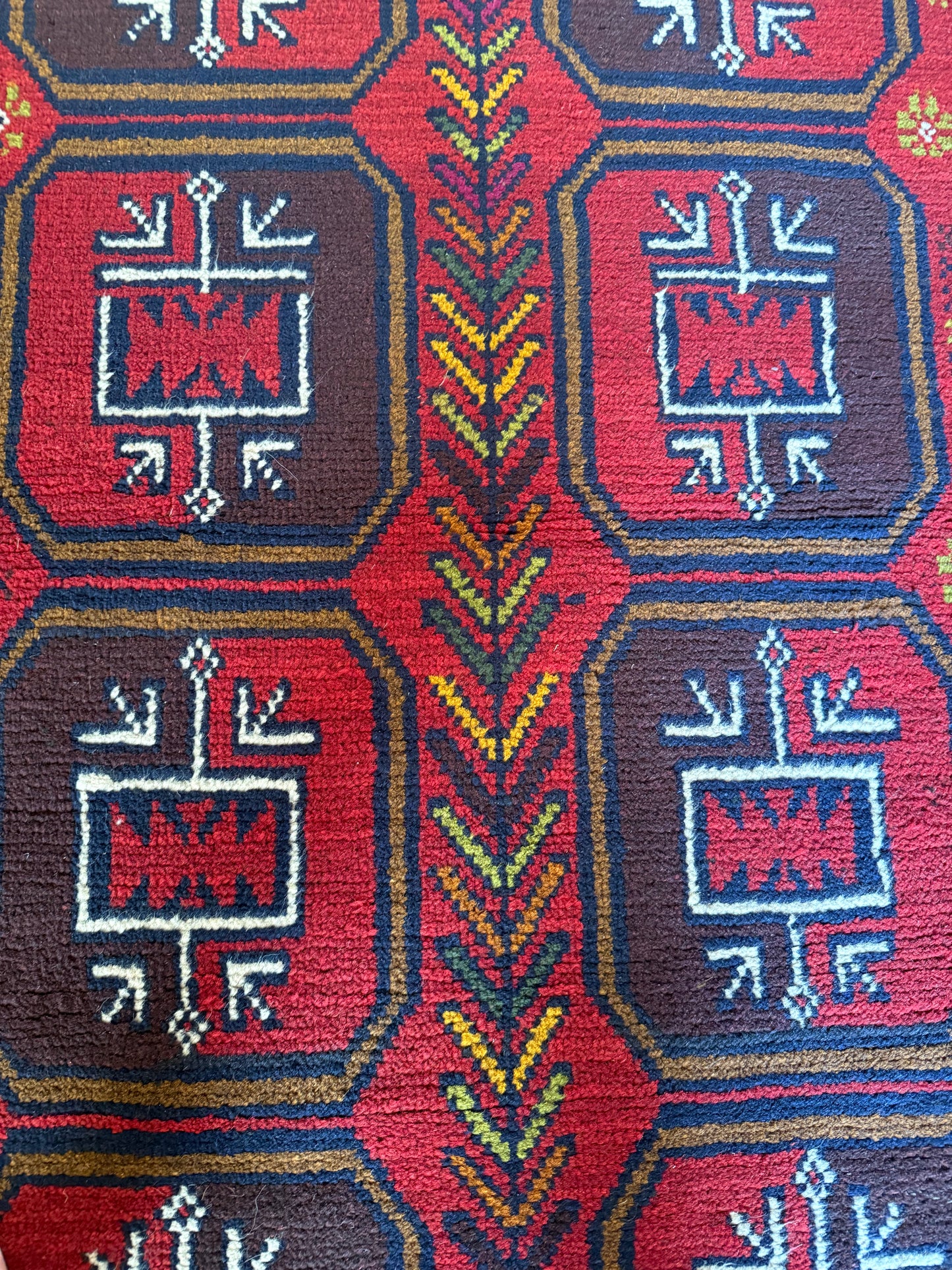 Vintage Hand-Knotted Afghan Baluchi Tribal Rug 2'9" x 4'8"