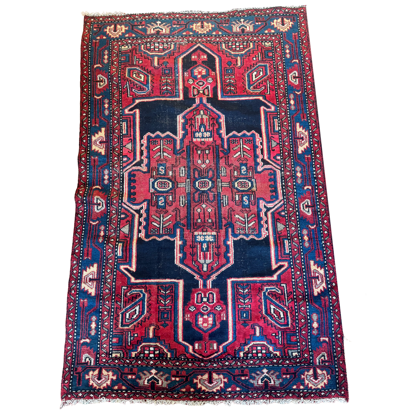 Vintage Hand Knotted Persian Zanjan 3'11" x 6'2"
