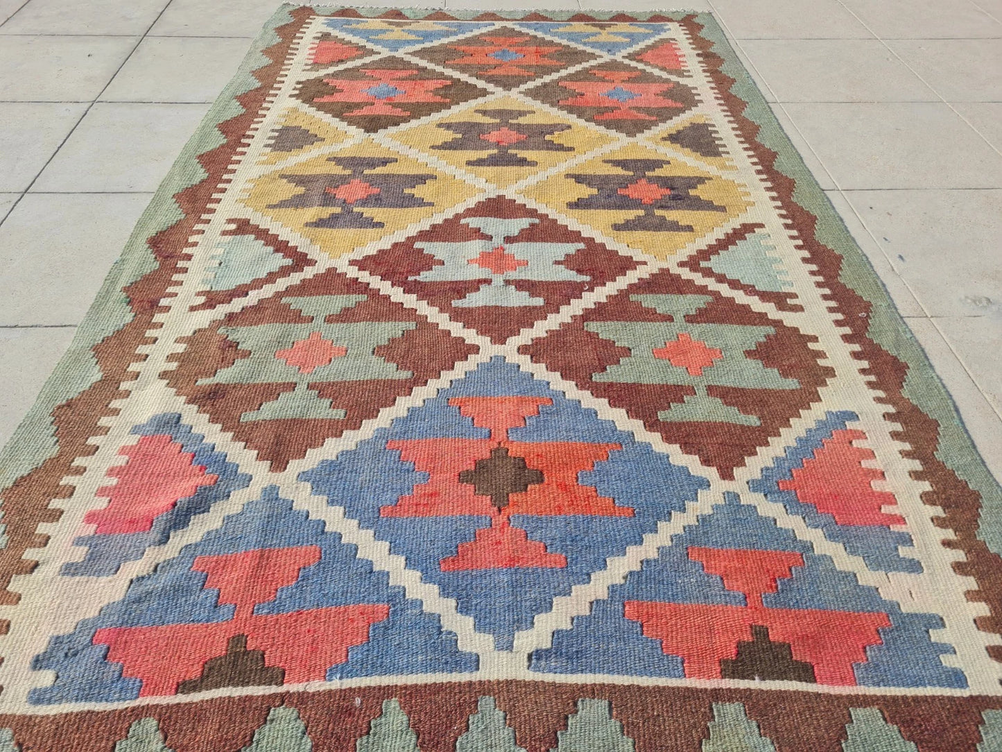 Vintage Hand-Woven Turkish Anatolian Kilim 5'3" x 3'3"