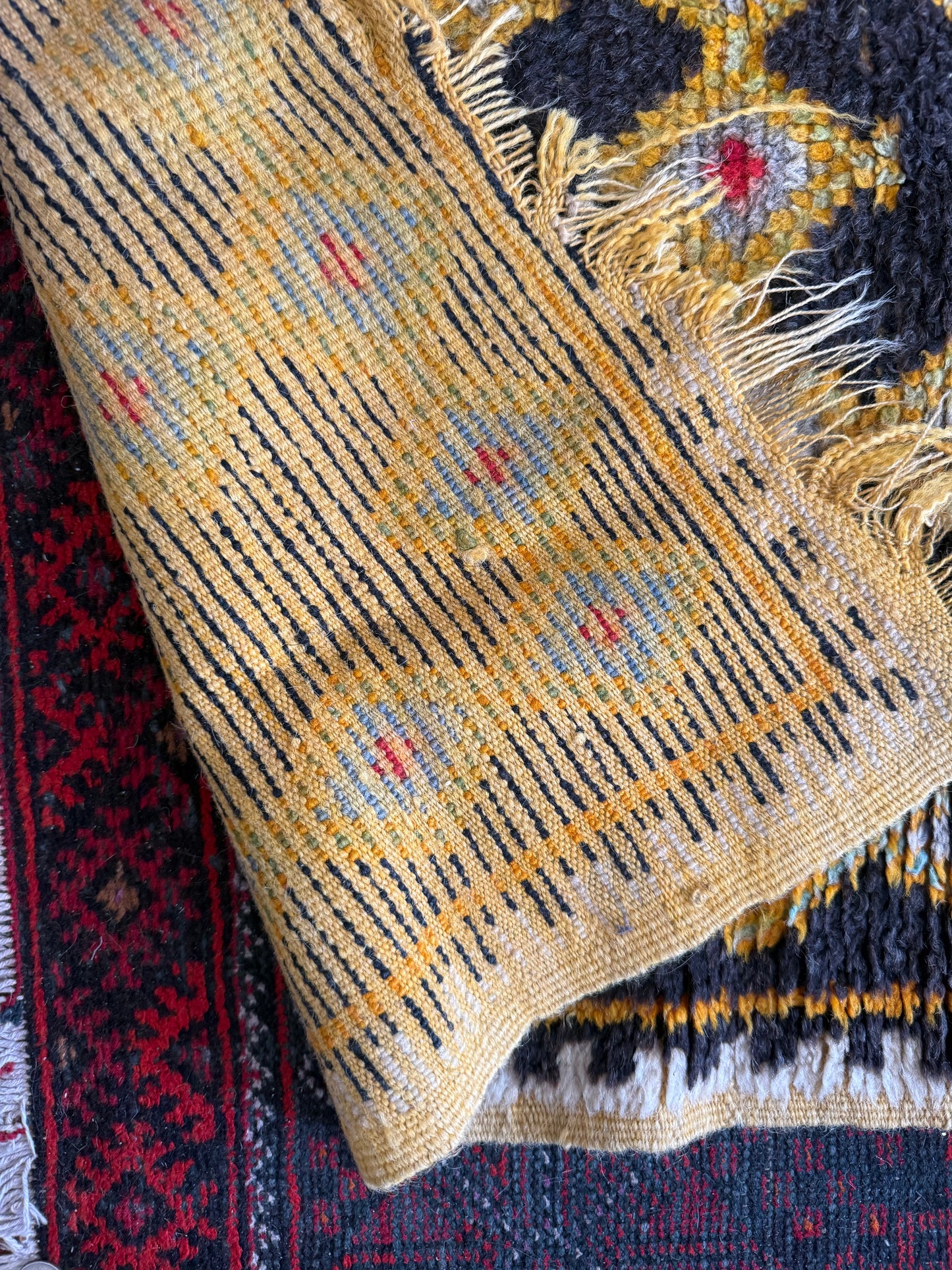 Vintage Handwoven Moroccan Village Rug 4'1 x 3'4