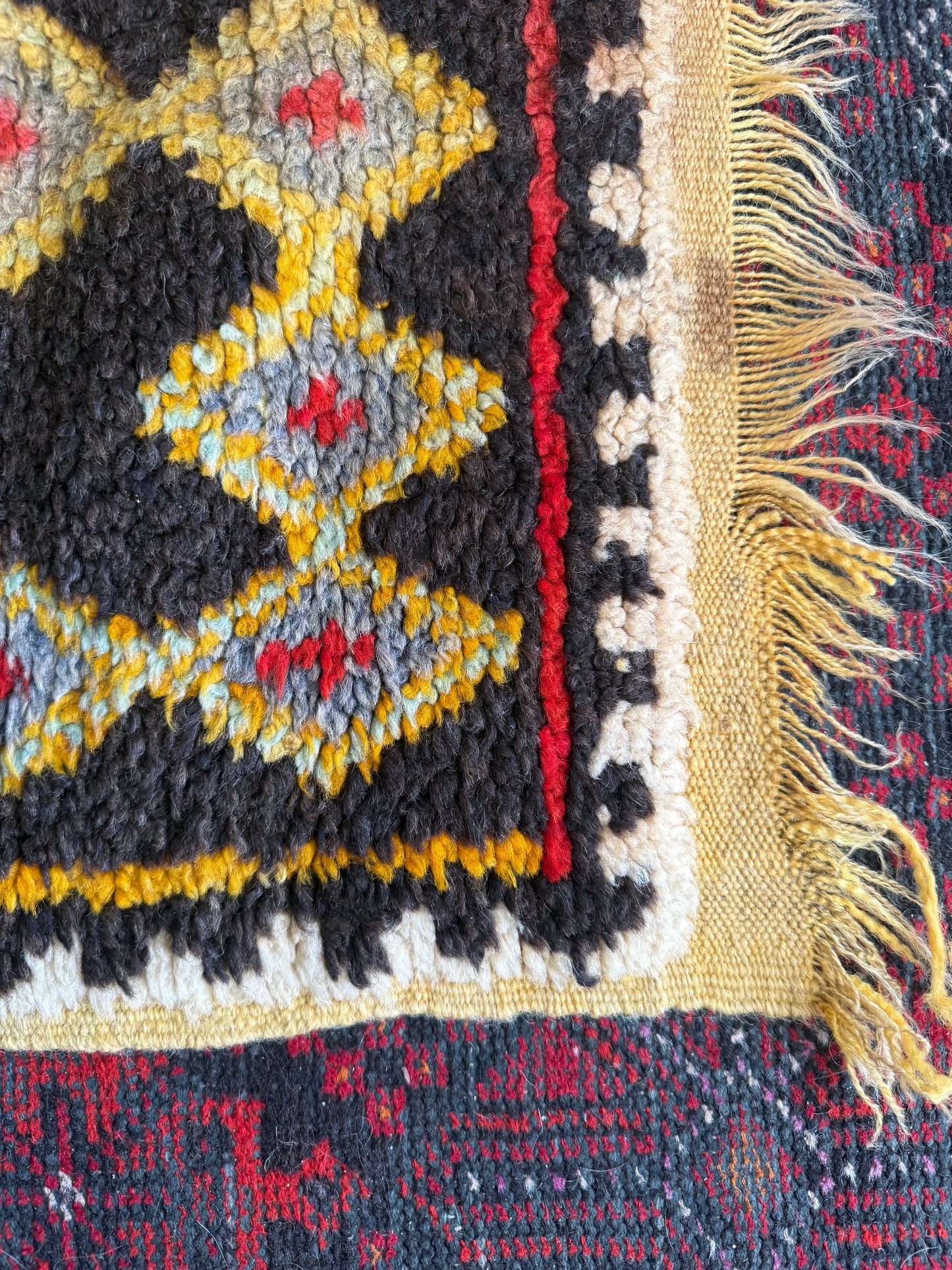 Vintage Handwoven Moroccan Village Rug 4'1 x 3'4