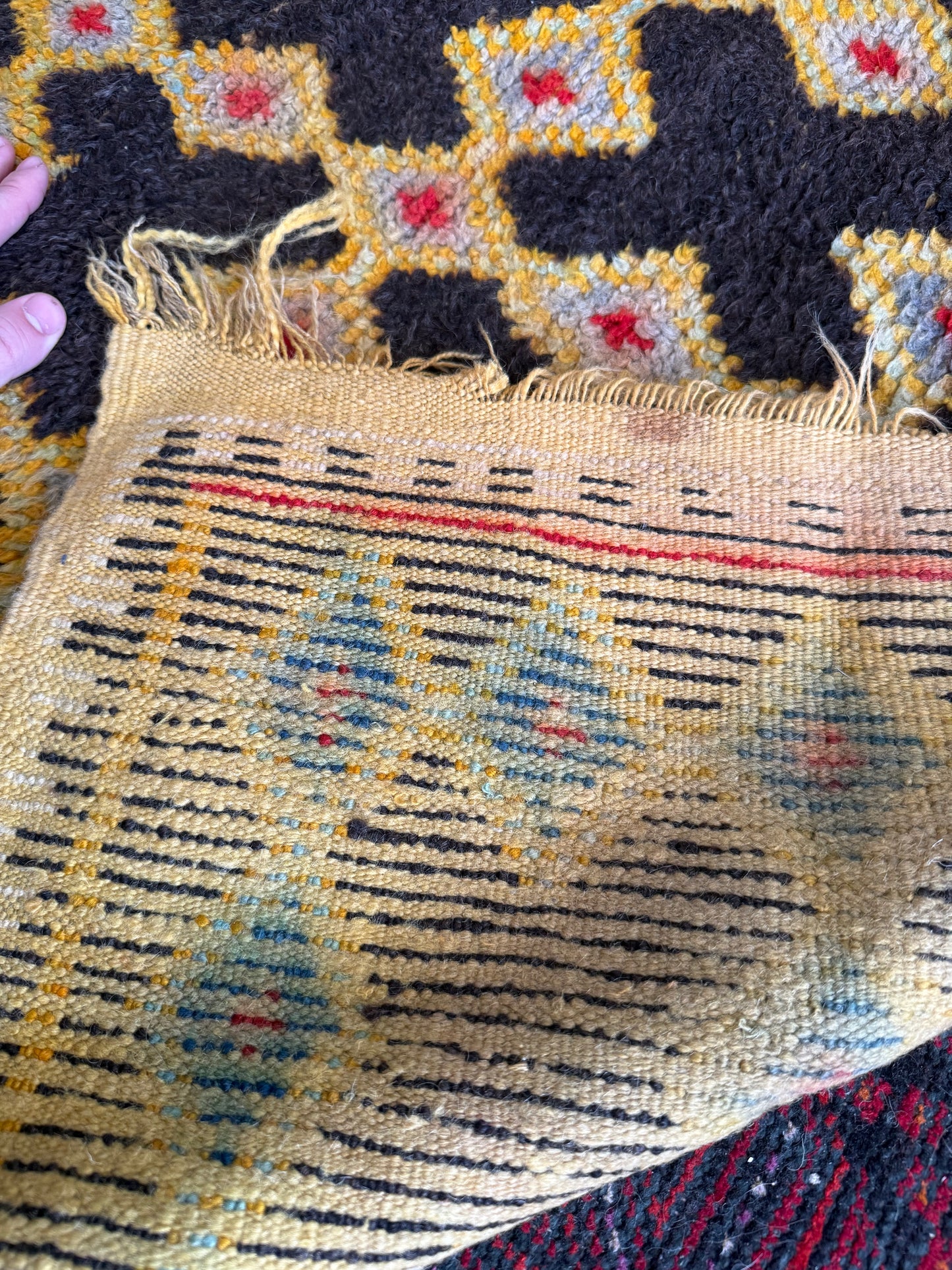 Vintage Handwoven Moroccan Village Rug 4'1 x 3'4
