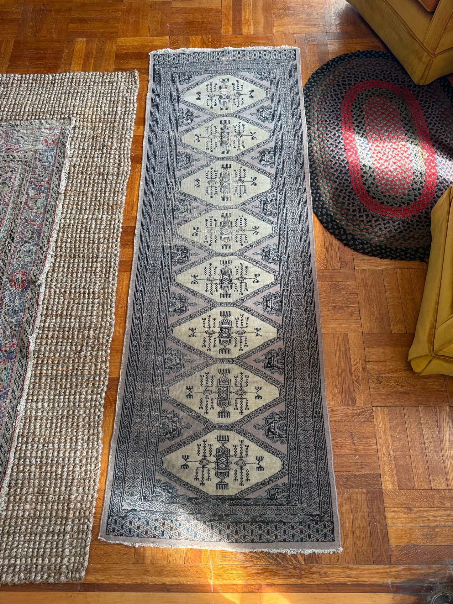 Vintage Hand-Knotted Pakistani Jaldar Runner 2'5 x 8'2