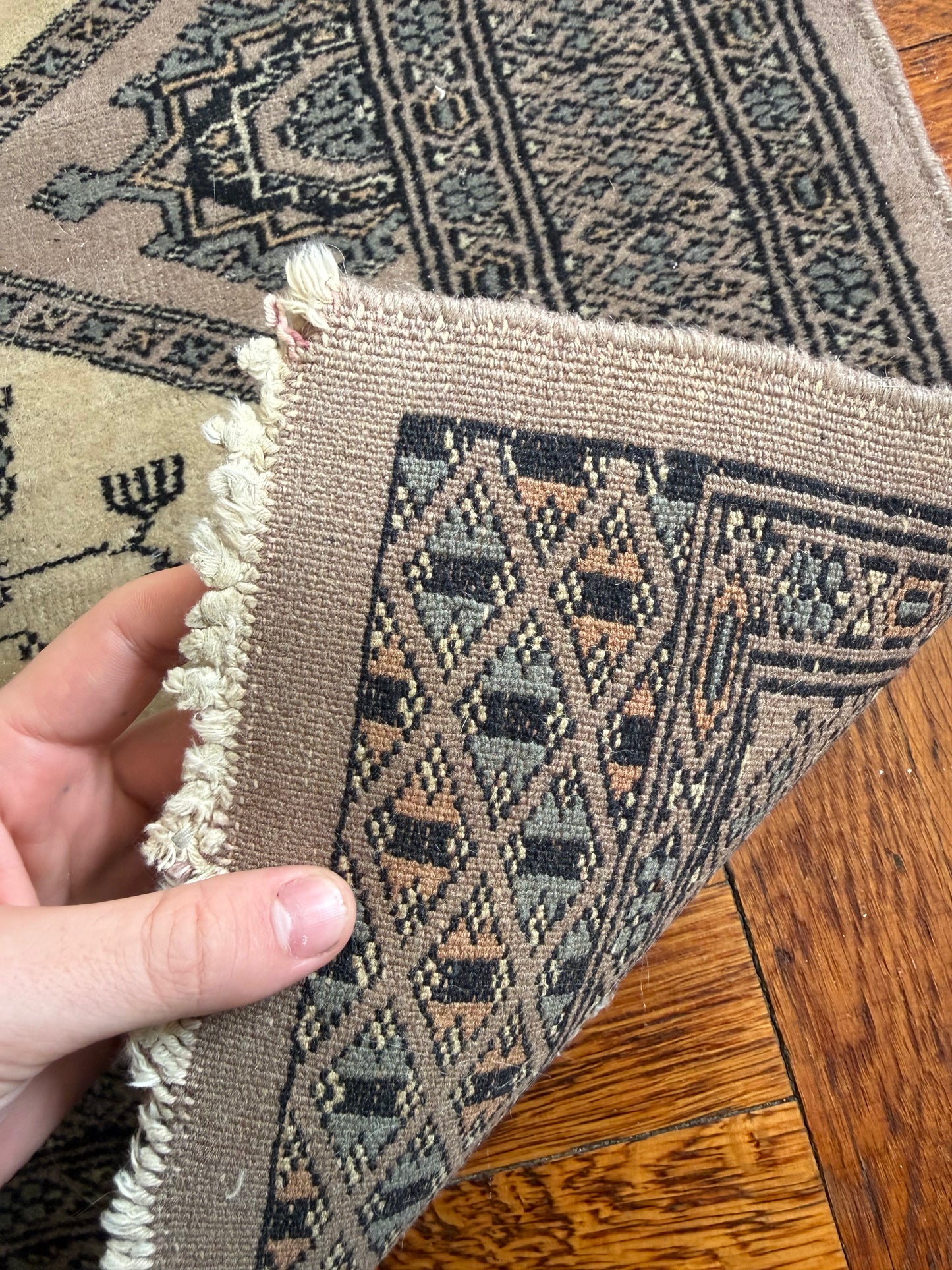 Vintage Hand-Knotted Pakistani Jaldar Runner 2'5 x 8'2