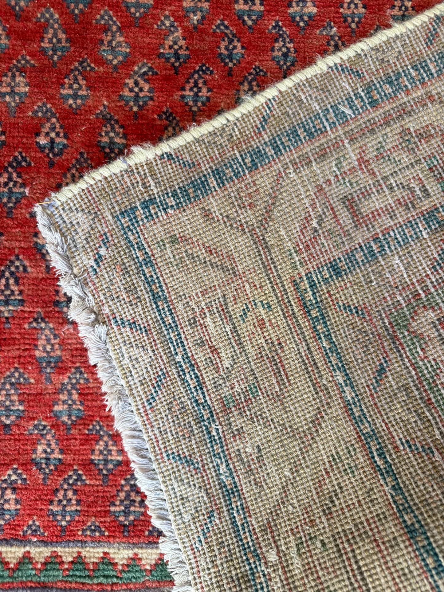 Vintage Hand-Knotted Persian Sarouk-Mir Boteh 6'6" x 4'1"