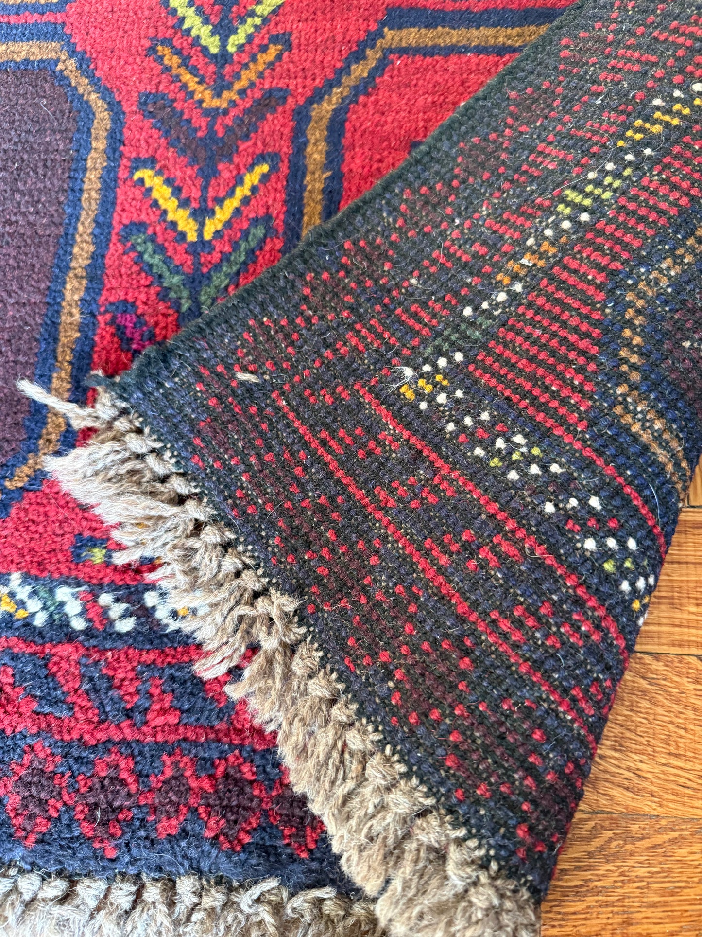 Vintage Hand-Knotted Afghan Baluchi Tribal Rug 2'9" x 4'8"