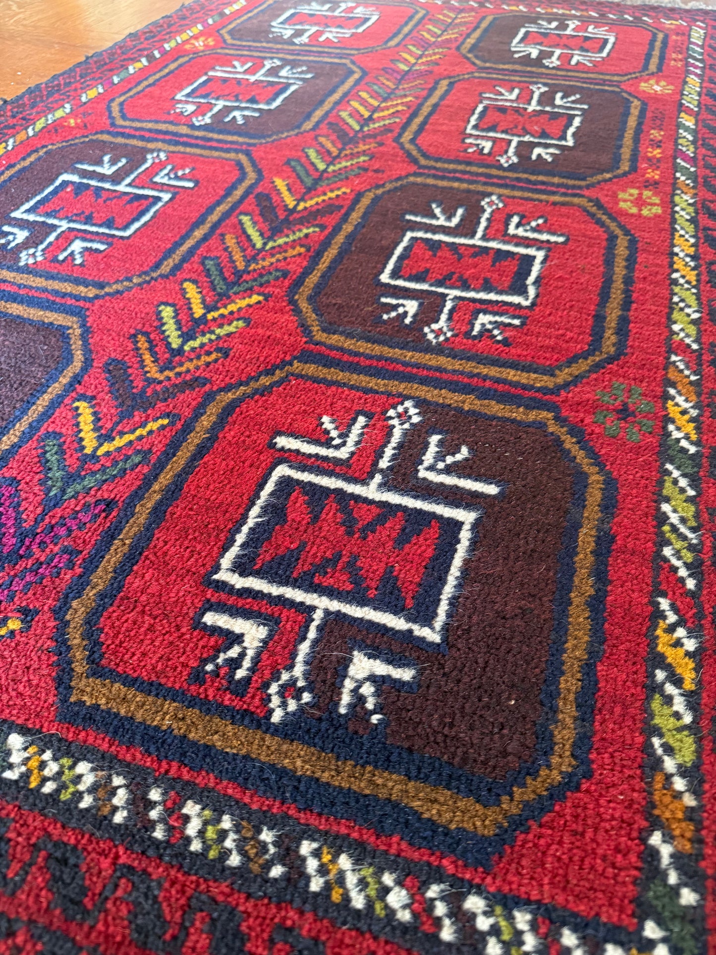 Vintage Hand-Knotted Afghan Baluchi Tribal Rug 2'9" x 4'8"