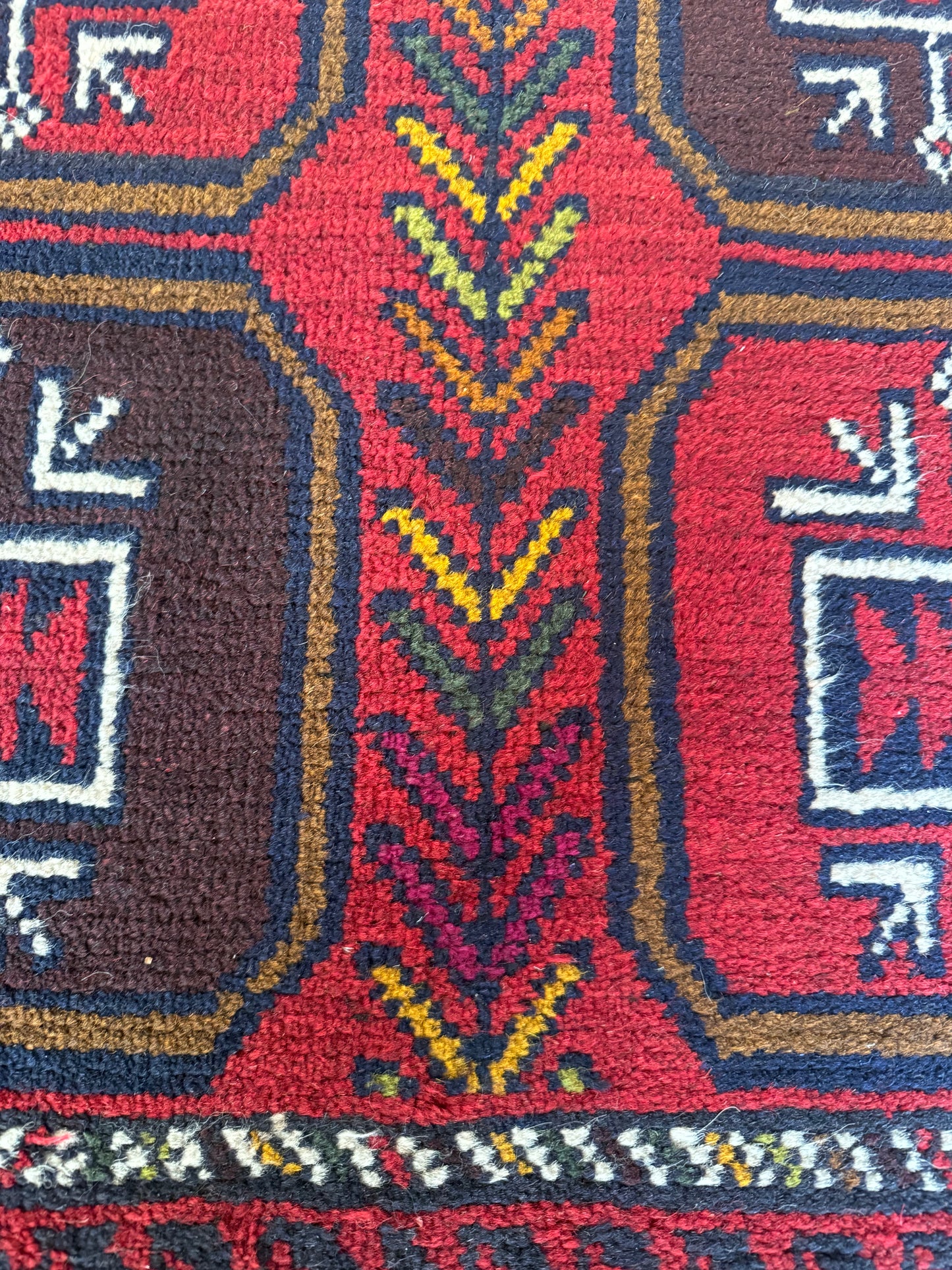 Vintage Hand-Knotted Afghan Baluchi Tribal Rug 2'9" x 4'8"