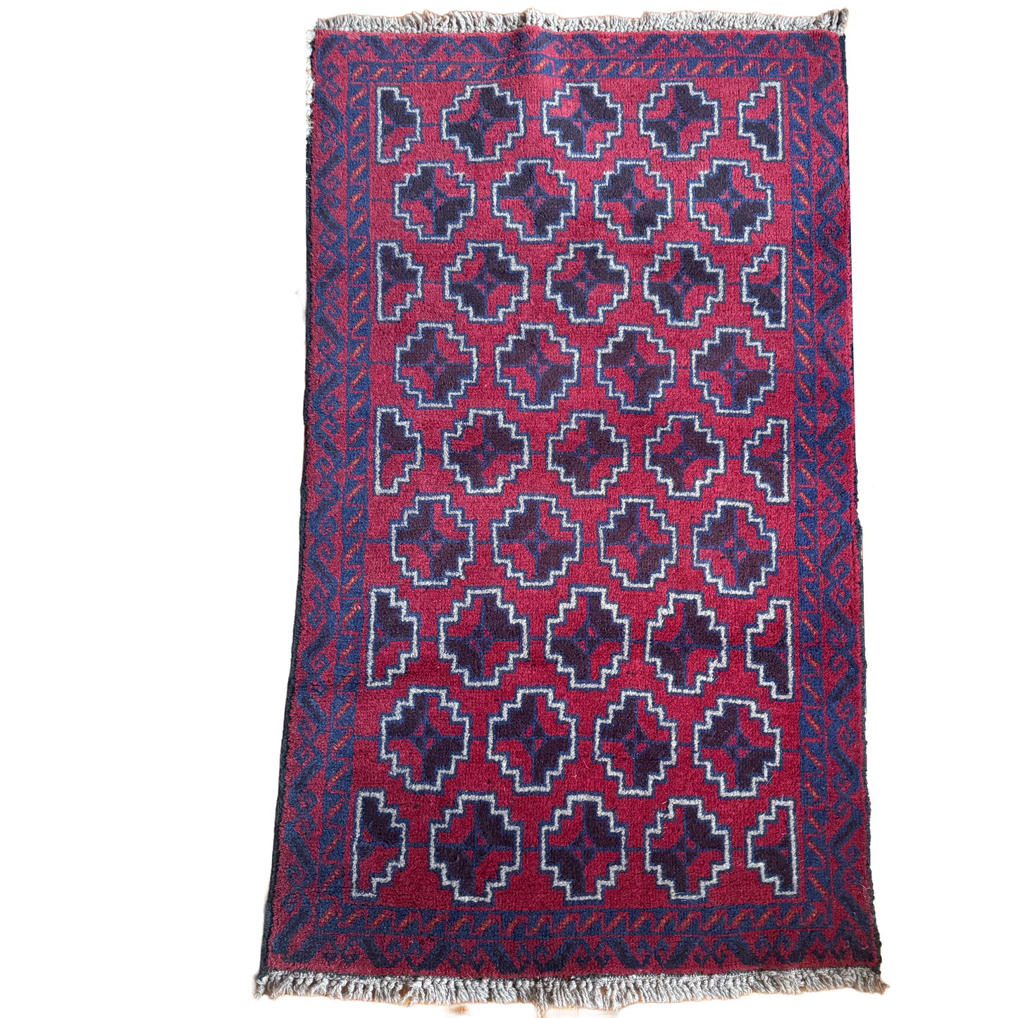 Vintage Hand-Knotted Afghan Bahor 2'8" x 4'7"