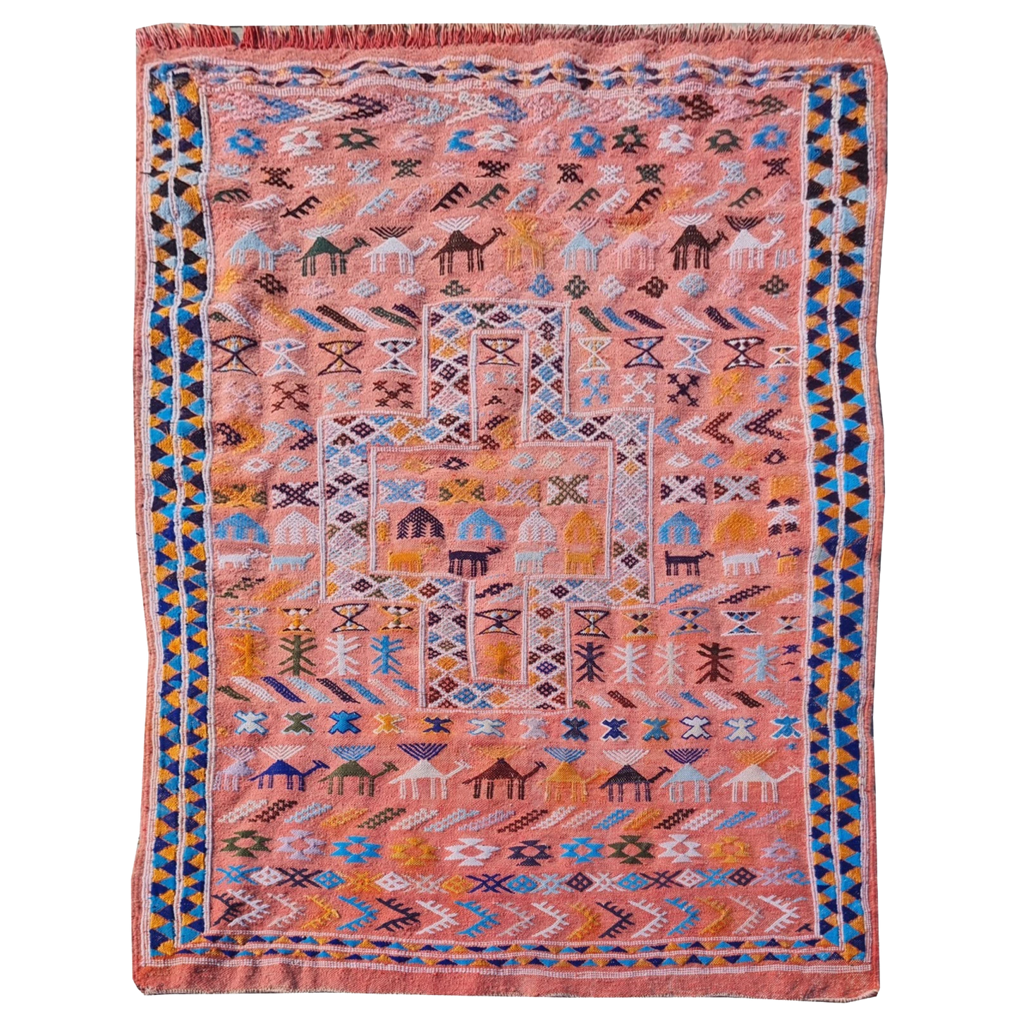 Vintage Hand-Woven Moroccan Berber Kilim 4'9" x 3'4"