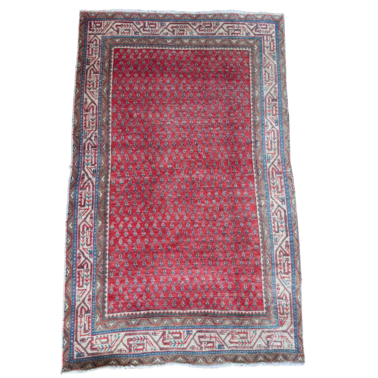 Vintage Hand-Knotted Persian Sarouk-Mir Boteh 6'6" x 4'1"