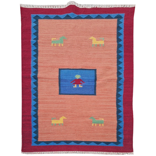 Vinatage Gabbeh Style Flat Weave