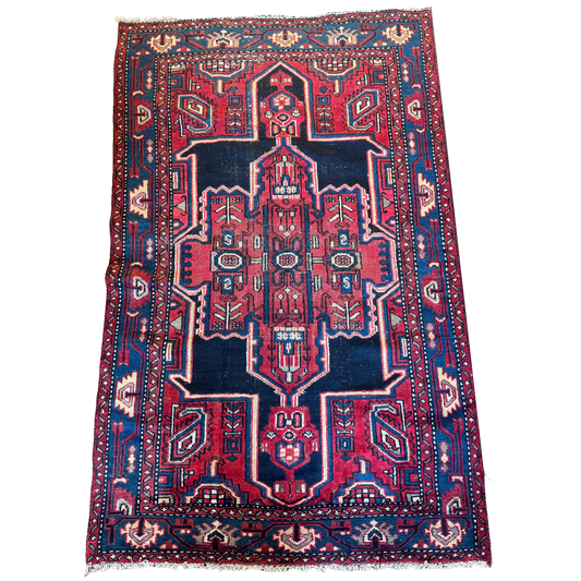 Vintage Hand Knotted Persian Zanjan 3'11" x 6'2"