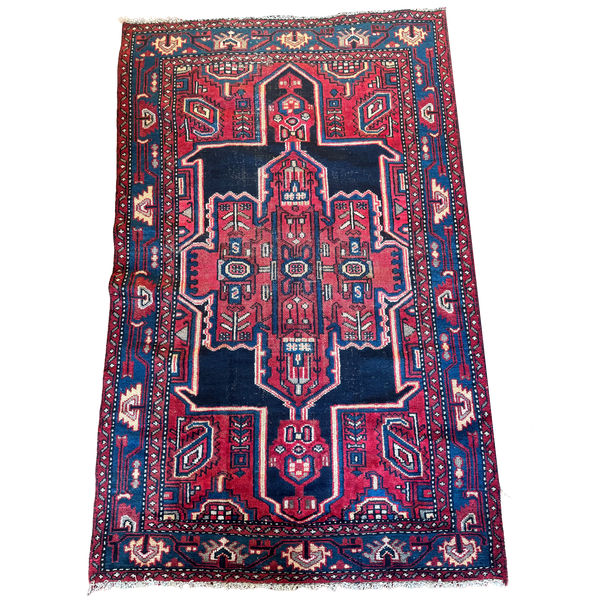 Vintage Hand Knotted Persian Zanjan 3'11" x 6'2"