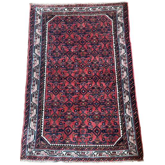 Vintage Hand-Knotted Persian Hamadan 3’5” x 5'0"