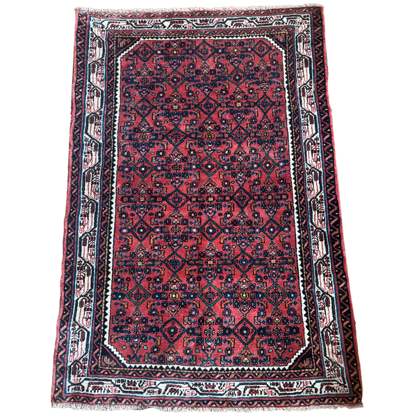 Vintage Hand-Knotted Persian Hamadan 3’5” x 5'0"