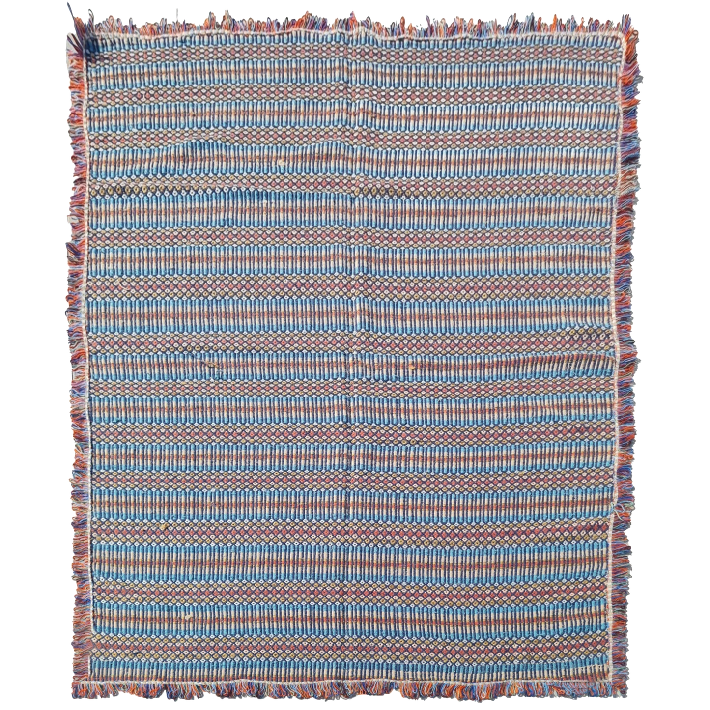 Vintage Hand-Woven Persian Jajim Kilim 6'11" x 4'9"
