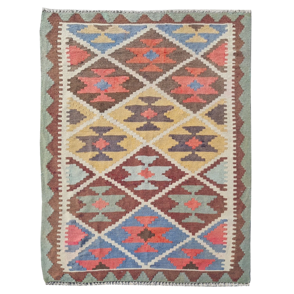 Vintage Hand-Woven Turkish Anatolian Kilim 5'3" x 3'3"