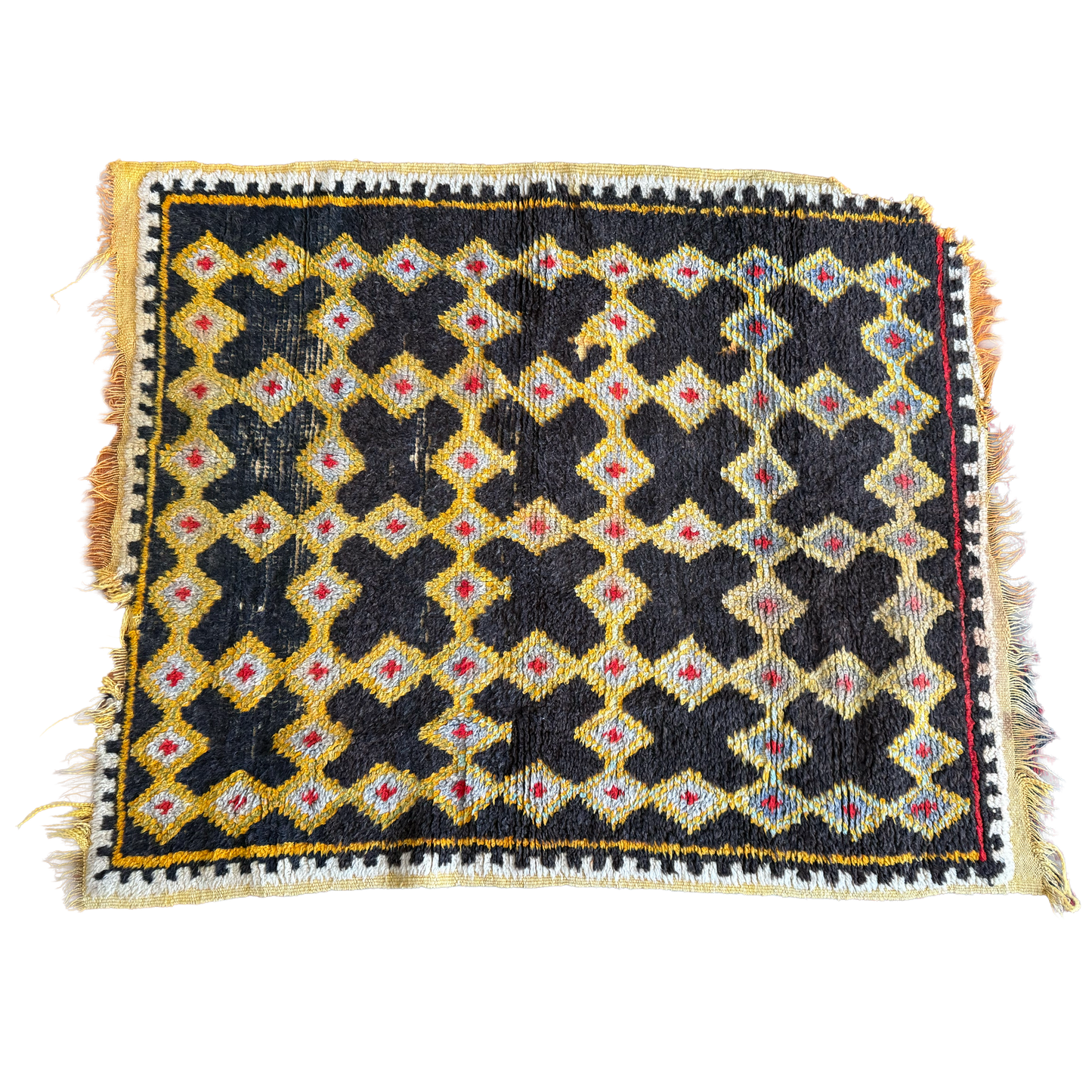 Vintage Handwoven Moroccan Village Rug 4'1 x 3'4