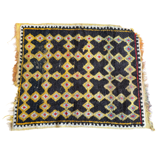 Vintage Handwoven Moroccan Village Rug 4'1 x 3'4