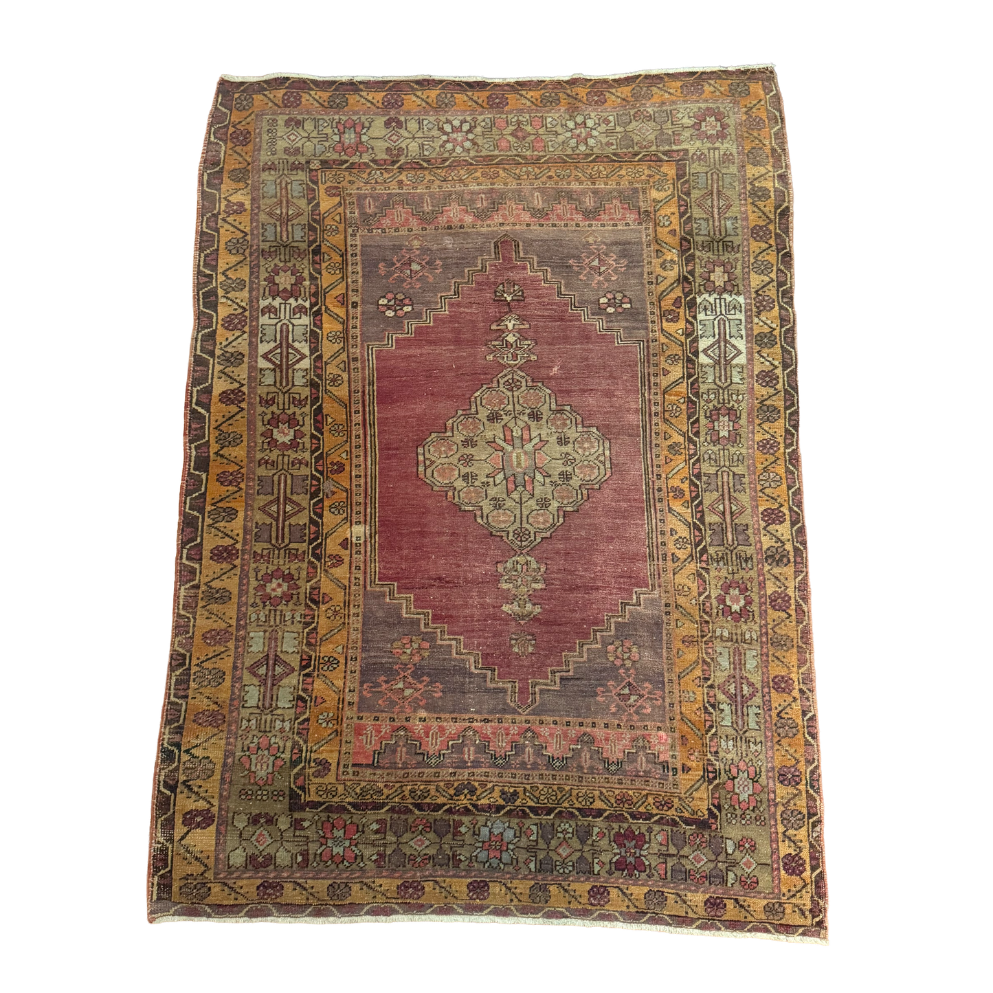 Vintage Hand-Knotted Turkish Taspinar  3’10 x 5’4