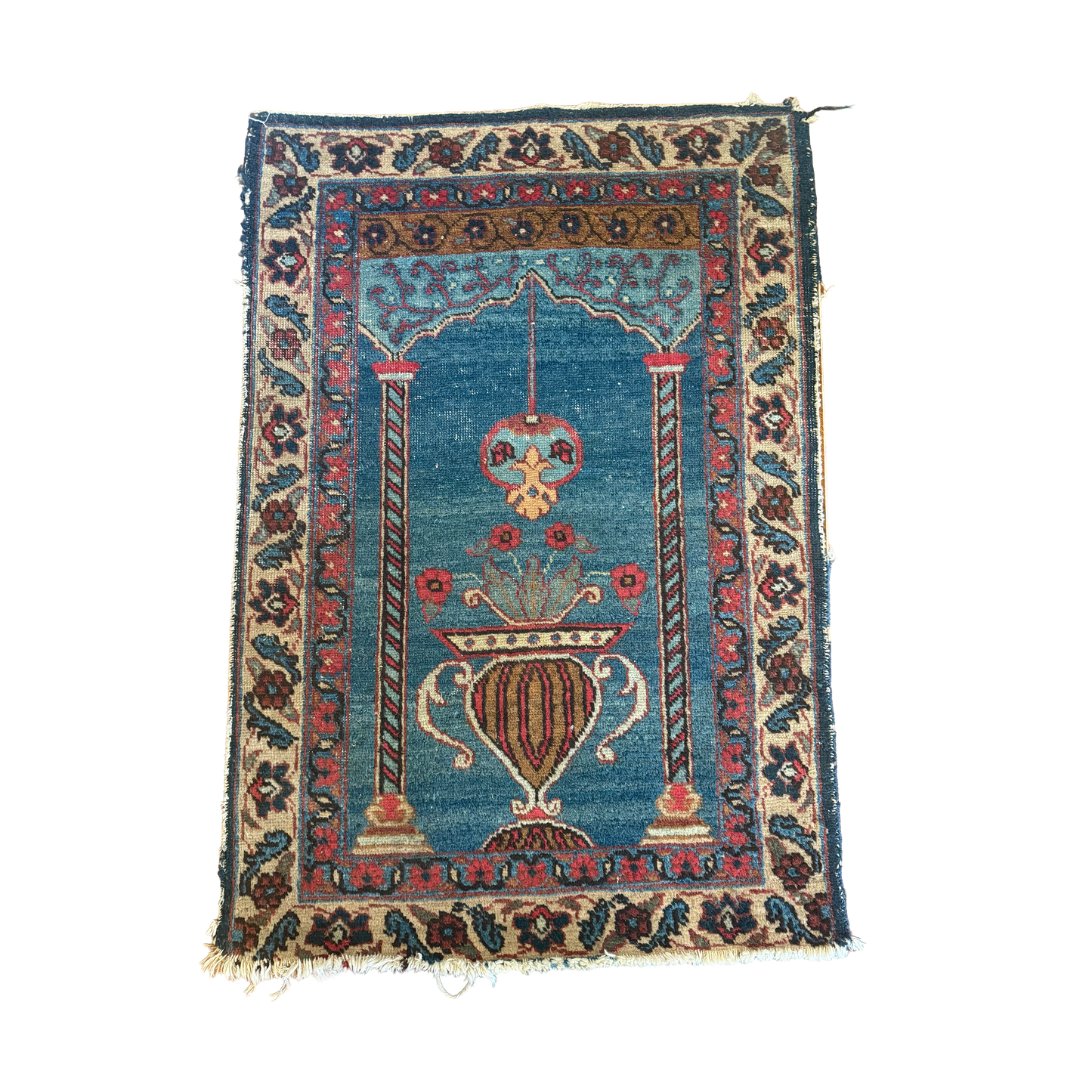 Antique Hand-Knotted Persian Prayer Rug 3’6” x 2’5”