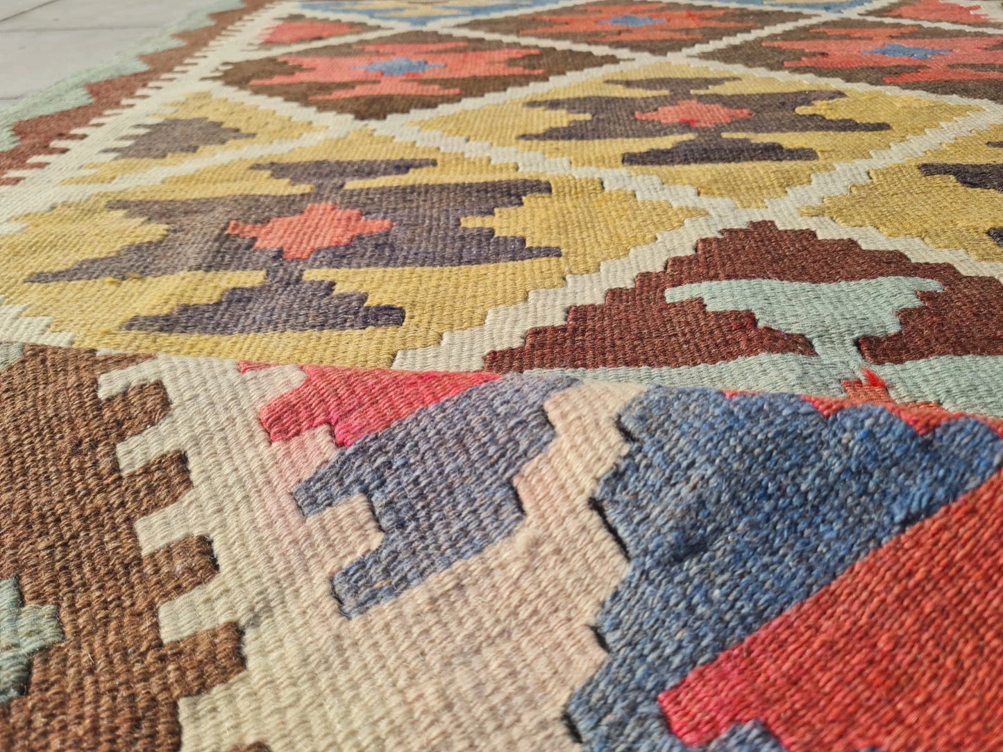 Vintage Hand-Woven Turkish Anatolian Kilim 5'3" x 3'3"