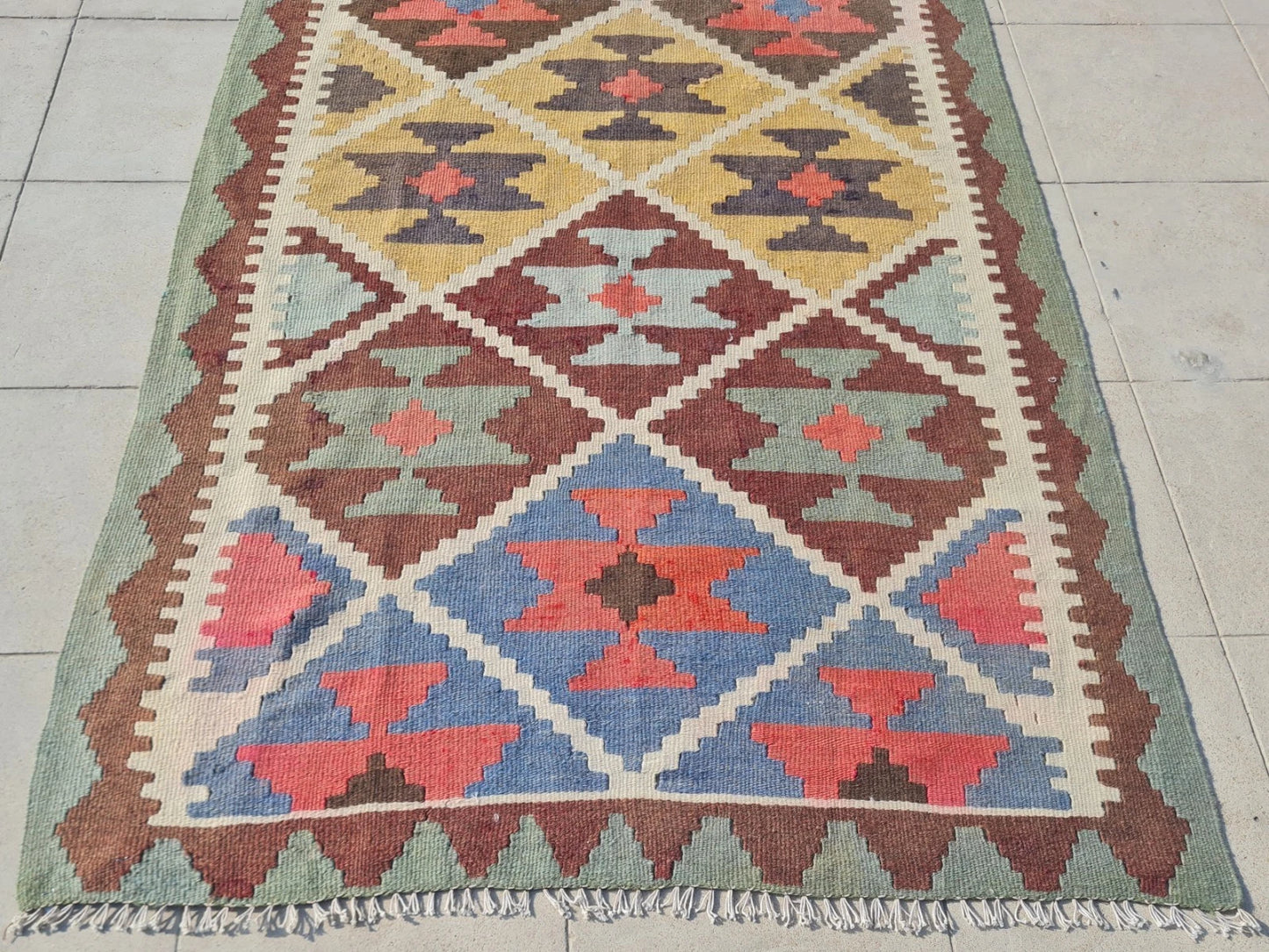 Vintage Hand-Woven Turkish Anatolian Kilim 5'3" x 3'3"